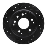R1 Concepts 91-99 Acura Legend Rear Left Drilled & Slotted Black Brake Rotor by R1 Concepts RNC-633-59041L