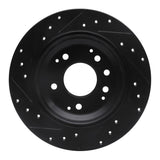 R1 Concepts 91-99 Acura RL Rear Right Drilled & Slotted Black Brake Rotor by R1 Concepts RNC-633-59041R