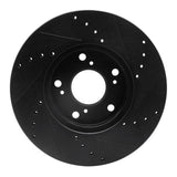 R1 Concepts 06-15 Honda Civic Front Left Drilled & Slotted Black Brake Rotor by R1 Concepts RNC-633-59042L