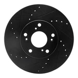 R1 Concepts 06-15 Honda Civic Front Left Drilled & Slotted Black Brake Rotor by R1 Concepts RNC-633-59042L