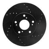 R1 Concepts 06-15 Honda Civic Front Right Drilled & Slotted Black Brake Rotor by R1 Concepts RNC-633-59042R