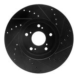 R1 Concepts 04-14 Acura TSX Front Left Drilled & Slotted Black Brake Rotor by R1 Concepts RNC-633-59043L