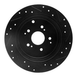 R1 Concepts 01-08 Acura MDX Rear Left Drilled & Slotted Black Brake Rotor by R1 Concepts RNC-633-59044L