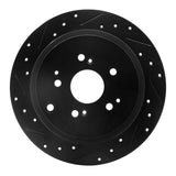 R1 Concepts 01-08 Acura MDX Rear Left Drilled & Slotted Black Brake Rotor by R1 Concepts RNC-633-59044L