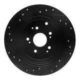 R1 Concepts 01-08 Acura MDX Rear Right Drilled & Slotted Black Brake Rotor by R1 Concepts RNC-633-59044R