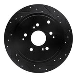 R1 Concepts 01-08 Acura MDX Rear Right Drilled & Slotted Black Brake Rotor by R1 Concepts RNC-633-59044R