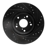 R1 Concepts 02-15 Acura CSX Front Left Drilled & Slotted Black Brake Rotor by R1 Concepts RNC-633-59045L