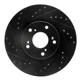 R1 Concepts 02-15 Acura CSX Front Left Drilled & Slotted Black Brake Rotor by R1 Concepts RNC-633-59045L
