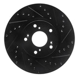 R1 Concepts 02-15 Acura ILX Front Right Drilled & Slotted Black Brake Rotor by R1 Concepts RNC-633-59045R