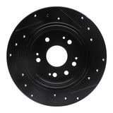 R1 Concepts 02-04 Honda CR-V Rear Left Drilled & Slotted Black Brake Rotor by R1 Concepts RNC-633-59046L