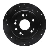 R1 Concepts 02-04 Honda CR-V Rear Left Drilled & Slotted Black Brake Rotor by R1 Concepts RNC-633-59046L