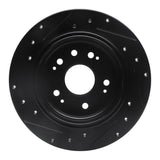 R1 Concepts 02-04 Honda CR-V Rear Right Drilled & Slotted Black Brake Rotor by R1 Concepts RNC-633-59046R