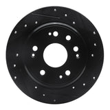 R1 Concepts 02-04 Honda CR-V Rear Right Drilled & Slotted Black Brake Rotor by R1 Concepts RNC-633-59046R