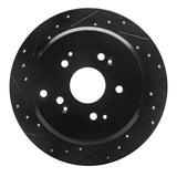 R1 Concepts 02-04 Honda Odyssey Rear Left Drilled & Slotted Black Brake Rotor by R1 Concepts RNC-633-59047L