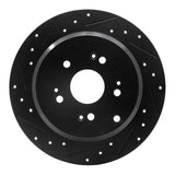 R1 Concepts 2005-2018 Acura RDX Rear Left Drilled & Slotted Black Brake Rotor by R1 Concepts RNC-633-59048L