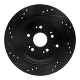 R1 Concepts 2005-2018 Acura RDX Rear Right Drilled & Slotted Black Brake Rotor by R1 Concepts RNC-633-59048R