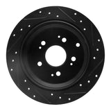 R1 Concepts 05-10 Honda Odyssey Rear Left Drilled & Slotted Black Brake Rotor by R1 Concepts RNC-633-59050L
