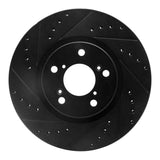 R1 Concepts 06-14 Honda Ridgeline Front Left Drilled & Slotted Black Brake Rotor by R1 Concepts RNC-633-59051L