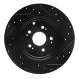 R1 Concepts 06-14 Honda Ridgeline Rear Left Drilled & Slotted Black Brake Rotor by R1 Concepts RNC-633-59052L