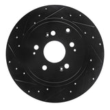 R1 Concepts 06-14 Honda Ridgeline Rear Left Drilled & Slotted Black Brake Rotor by R1 Concepts RNC-633-59052L