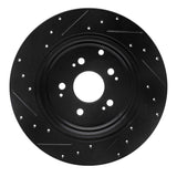 R1 Concepts 06-14 Honda Ridgeline Rear Right Drilled & Slotted Black Brake Rotor