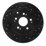 R1 Concepts 06-14 Honda Ridgeline Rear Right Drilled & Slotted Black Brake Rotor