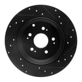R1 Concepts 07-17 Acura ZDX Rear Left Drilled & Slotted Black Brake Rotor by R1 Concepts RNC-633-59054L