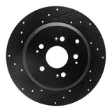 R1 Concepts 07-17 Acura ZDX Rear Left Drilled & Slotted Black Brake Rotor by R1 Concepts RNC-633-59054L