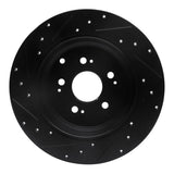 R1 Concepts 07-17 Acura MDX Rear Right Drilled & Slotted Black Brake Rotor by R1 Concepts RNC-633-59054R