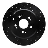 R1 Concepts 07-17 Acura MDX Rear Right Drilled & Slotted Black Brake Rotor by R1 Concepts RNC-633-59054R