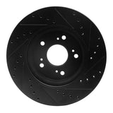 R1 Concepts 07-16 Acura RDX Front Left Drilled & Slotted Black Brake Rotor by R1 Concepts RNC-633-59055L