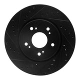 R1 Concepts 07-16 Acura RDX Front Left Drilled & Slotted Black Brake Rotor by R1 Concepts RNC-633-59055L