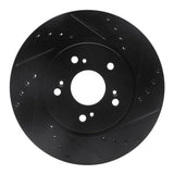 R1 Concepts 07-16 Acura RDX Front Right Drilled & Slotted Black Brake Rotor by R1 Concepts RNC-633-59055R