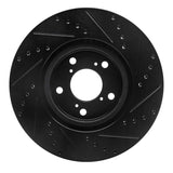 R1 Concepts 09-14 Acura TL Front Left Drilled & Slotted Black Brake Rotor by R1 Concepts RNC-633-59056L