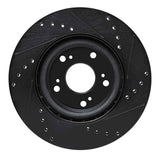 R1 Concepts 12-16 Honda CR-V Front Left Drilled & Slotted Black Brake Rotor by R1 Concepts RNC-633-59057L