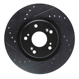 R1 Concepts 12-16 Honda CR-V Front Left Drilled & Slotted Black Brake Rotor by R1 Concepts RNC-633-59057L