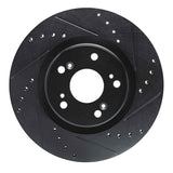 R1 Concepts 12-16 Honda CR-V Front Right Drilled & Slotted Black Brake Rotor by R1 Concepts RNC-633-59057R