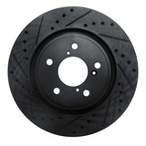 R1 Concepts 15-25 Acura MDX Front Left Drilled & Slotted Black Brake Rotor by R1 Concepts RNC-633-59058L