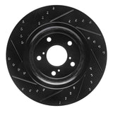 R1 Concepts 15-25 Acura MDX Front Right Drilled & Slotted Black Brake Rotor by R1 Concepts RNC-633-59058R