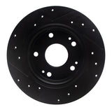 R1 Concepts 2016-2025 Honda Civic Hatchback Rear Right Drilled & Slotted Black Brake Rotor