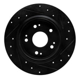 R1 Concepts 16-16 Honda CR-Z Rear Left Drilled & Slotted Black Brake Rotor by R1 Concepts RNC-633-59060L
