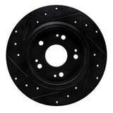 R1 Concepts 16-16 Honda CR-Z Rear Right Drilled & Slotted Black Brake Rotor by R1 Concepts RNC-633-59060R
