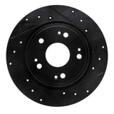 R1 Concepts 16-16 Honda CR-Z Rear Right Drilled & Slotted Black Brake Rotor by R1 Concepts RNC-633-59060R