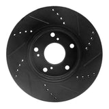 R1 Concepts 2016-2025 Honda Accord Coupe Front Left Drilled & Slotted Black Brake Rotor