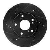 R1 Concepts 2016-2025 Honda Accord Coupe Front Left Drilled & Slotted Black Brake Rotor