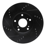 R1 Concepts 2016-2025 Honda Civic Coupe Front Right Drilled & Slotted Black Brake Rotor