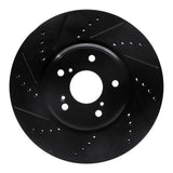 R1 Concepts 16-22 Acura ILX Front Left Drilled & Slotted Black Brake Rotor by R1 Concepts RNC-633-59063L