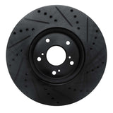 R1 Concepts 2013-2025 Acura Integra Front Left Drilled & Slotted Black Brake Rotor by R1 Concepts RNC-633-59064L
