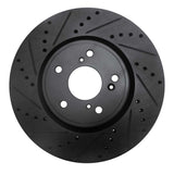 R1 Concepts 2013-2025 Acura Integra Front Left Drilled & Slotted Black Brake Rotor by R1 Concepts RNC-633-59064L