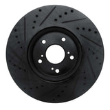 R1 Concepts 2013-2025 Acura ILX Front Right Drilled & Slotted Black Brake Rotor by R1 Concepts RNC-633-59064R